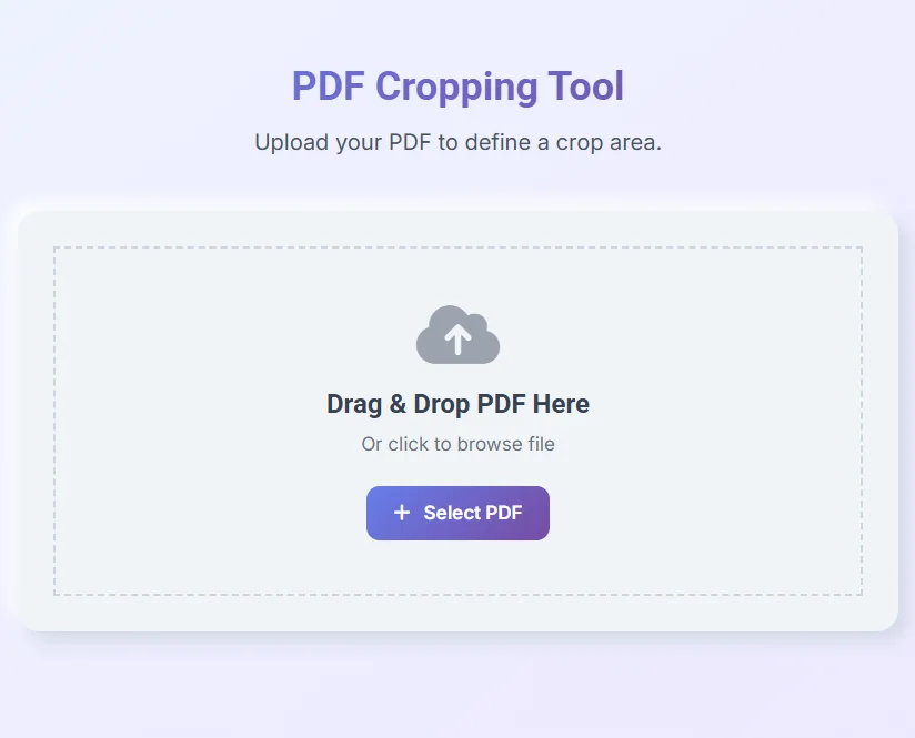 Upload PDF file for cropping