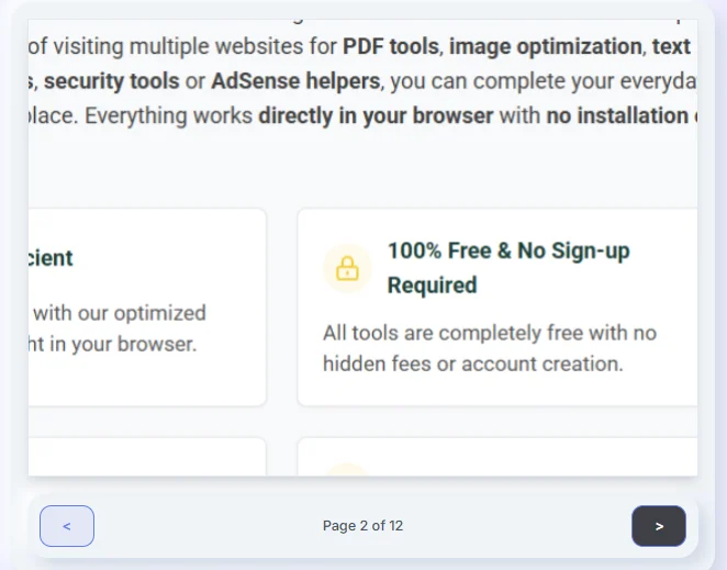 Preview cropped PDF with page navigation controls